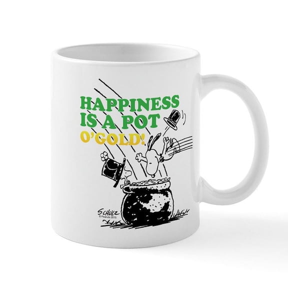 CafePress - Happiness Is A Pot O' Gold Mugs - 11 oz Ceramic Mug - Novelty Coffee Tea Cup