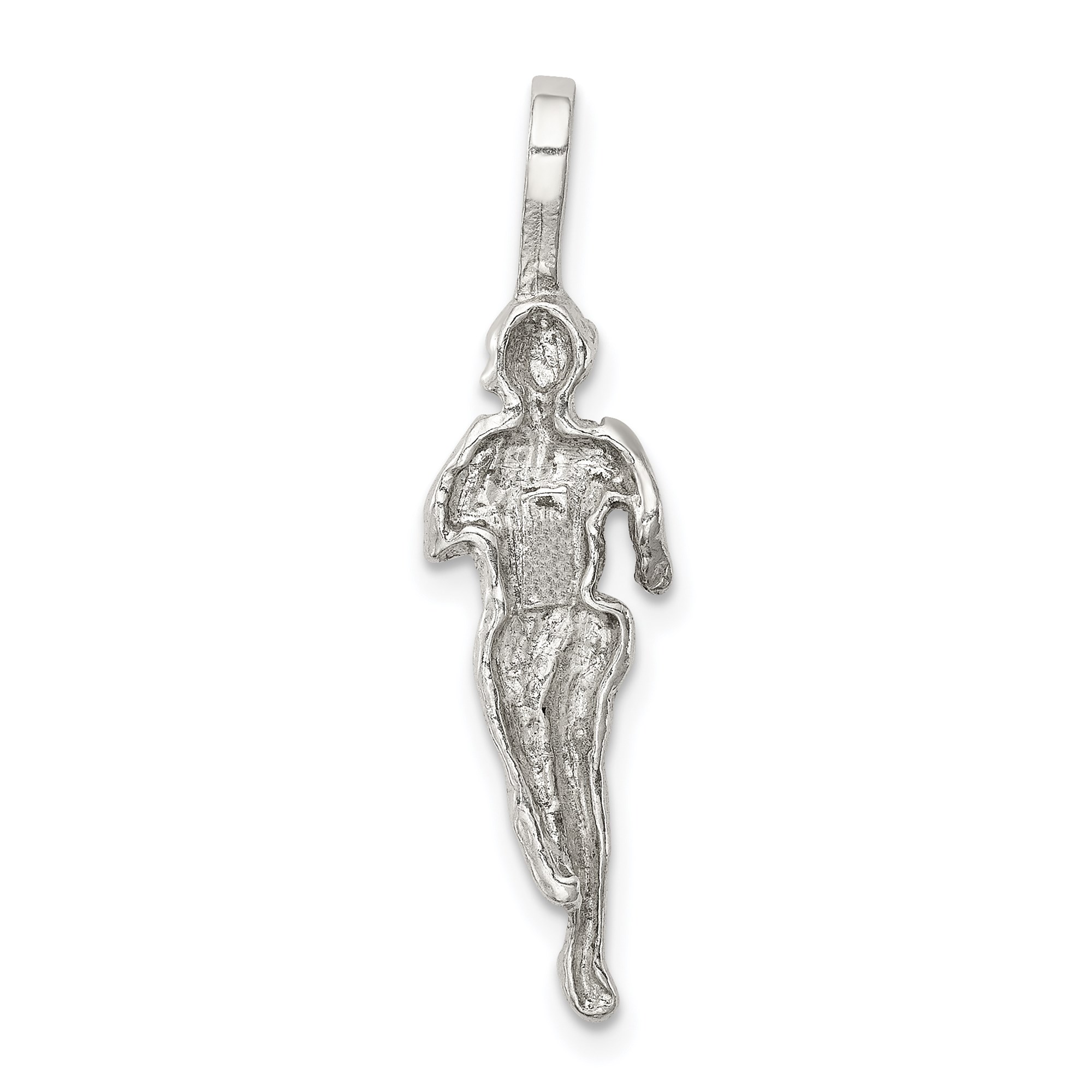Sterling Silver Runner Pendant Necklace with Athletic Figure Symbolizing Strength and Perseverance, Unisex Jewelry for Track and Field, Marathon, Fitness Enthusiasts