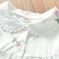 thumbnail image 5 of Visland Baby Short Sleeves , Girls Casual Tops Flower Embroidery A Line Puff Sleeve Lacework Cuff Tops Daily Wear, 5 of 8