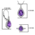 thumbnail image 5 of Dazzlingrock Collection Pear Amethyst & Round White Diamond Teardrop Earrings, Pendant & Ring Combo Set for Women (0.50 ctw, Color I-J, Clarity I2-I3) in 10K White Gold, 5 of 6