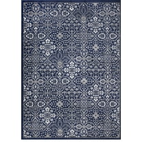 Concord Global Trading Concord Global Jefferson Collection Athens Area Rug Navy/Ivory/Grey 5'3"x7'3" 5' x 8' Dining Room