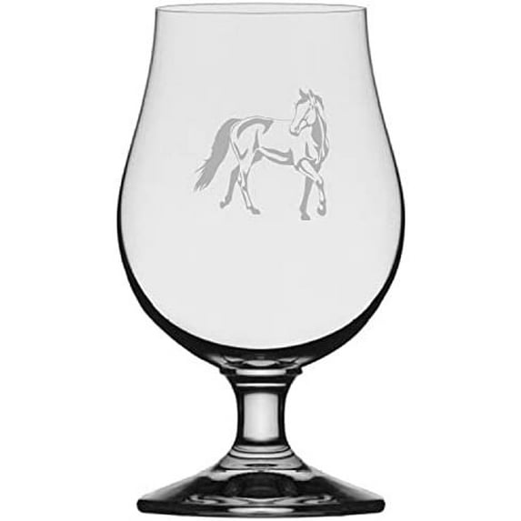 Thoroughbred Body Horse Themed Etched 13.25oz Iona Beer Glass