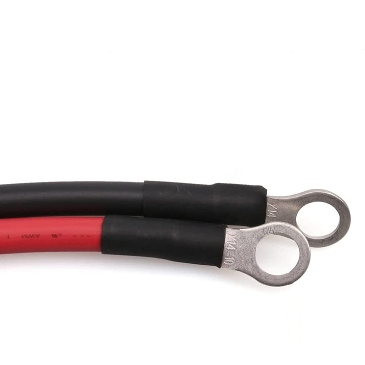 4 AWG Battery Cable 4AWG Gauge Pure Copper Battery Inverter Cables with 3/8 in Lugs Both Ends Power Inverter Wire Set for Automotive Solar Marine Boat RV Car Motorcycle (Red and Black, 2ft)