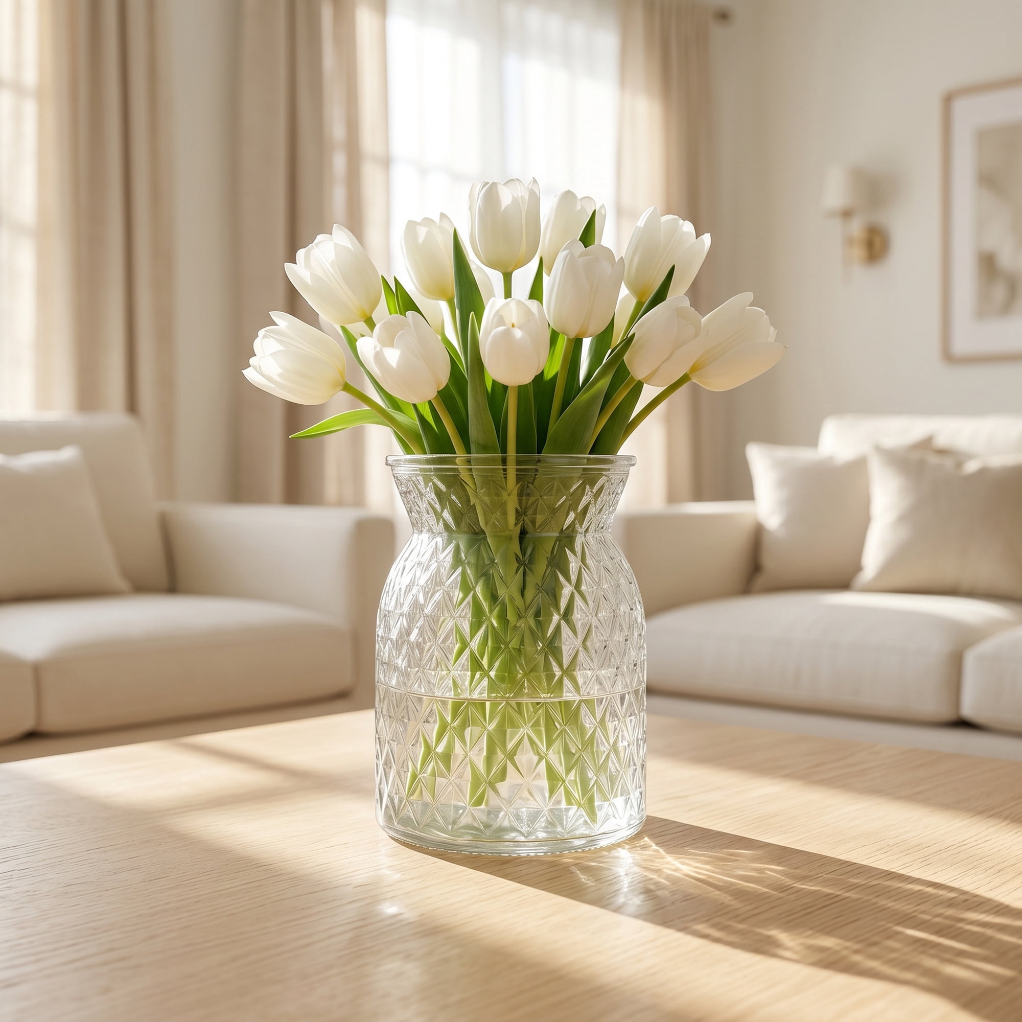 Unique Bargains Modern Geometric Wide Mouth Glass Flower Vase Clear 4.5"x4.5"x6.3"