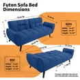 thumbnail image 3 of Convertible Futon Sofa Bed, Linen Sleeper Couch, 75" W Modern 3 Seater Tufted Sofa with Solid Wood Legs and Adjustable Backrests for Small Spaces, Living Room, Bedroom, 3 of 5