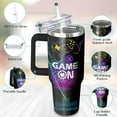 thumbnail image 3 of 40 Oz Tumbler with Handle and Straw, Double Wall Coffee Travel Mug Spill Proof Leak Proof, Reusable Insulated Water Bottle 40 Oz, Stainless Steel Cup with Handle and Straw Gifts for Women, 3 of 3