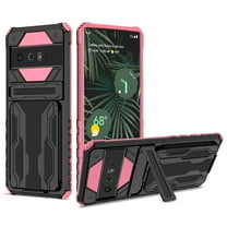 Feishell for Google Pixel 8 Wallet Case Credit Card Holder Stand Kickstand Rugged Hard PC   Soft TPU Shockproof Heavy Duty Defender Armor [Military Grade Protection] Grip Phone Case, Pink