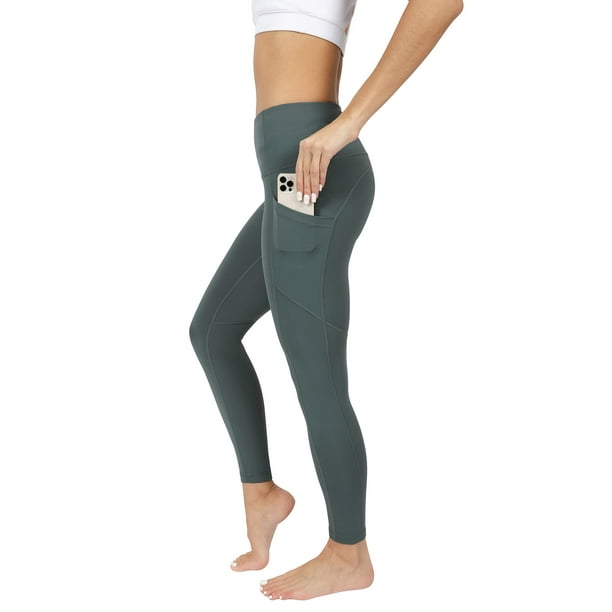 90 Degree By Reflex Power Flex Yoga Pants - High Waist Squat Proof Ankle  Leggings with Pockets for Women - Sage - Large 