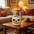thumbnail image 2 of Clearance Halloween Candy Bucket, Resin Skeleton Pumpkin Pails with Handles, Vintage Mini Treat Bowls for Fall Table Mantel Party Decor, 2 of 3