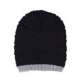 thumbnail image 1 of Chapeau Homme Noir Automne Hiver Chaud Homme Extensible Doublé en Peluche Bonnet Tricoté, 1 of 5