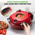 thumbnail image 3 of NutriChef Electric Pizza Oven | 1200W Countertop Pizza Maker with Temperature Control & Thermometer | Viewing Window for Precise Cooking | Heats up to 800˚F | Easy to Clean Non-Stick Coating | Red, 3 of 8