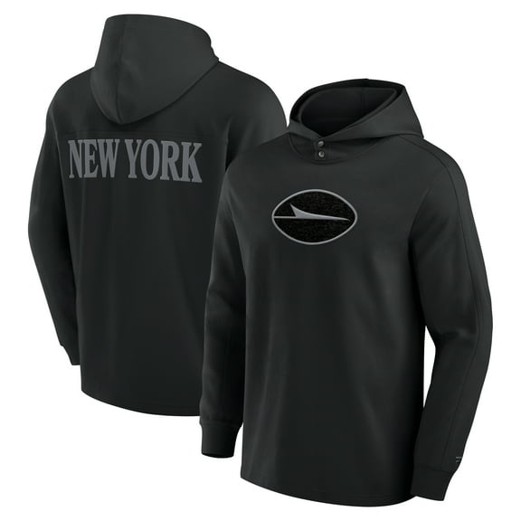 Men's Fanatics Black New York Jets Elements Blaze Tri-Blend Long Sleeve Hoodie T-Shirt