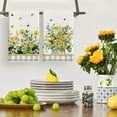 thumbnail image 2 of Yellow Daisy Bees Eucalyptus Summer Kitchen Towels Dish Towels, 18x26 Inch Spring Farmhouse Flowers Decoration Hand Towels Set of 2, 2 of 6