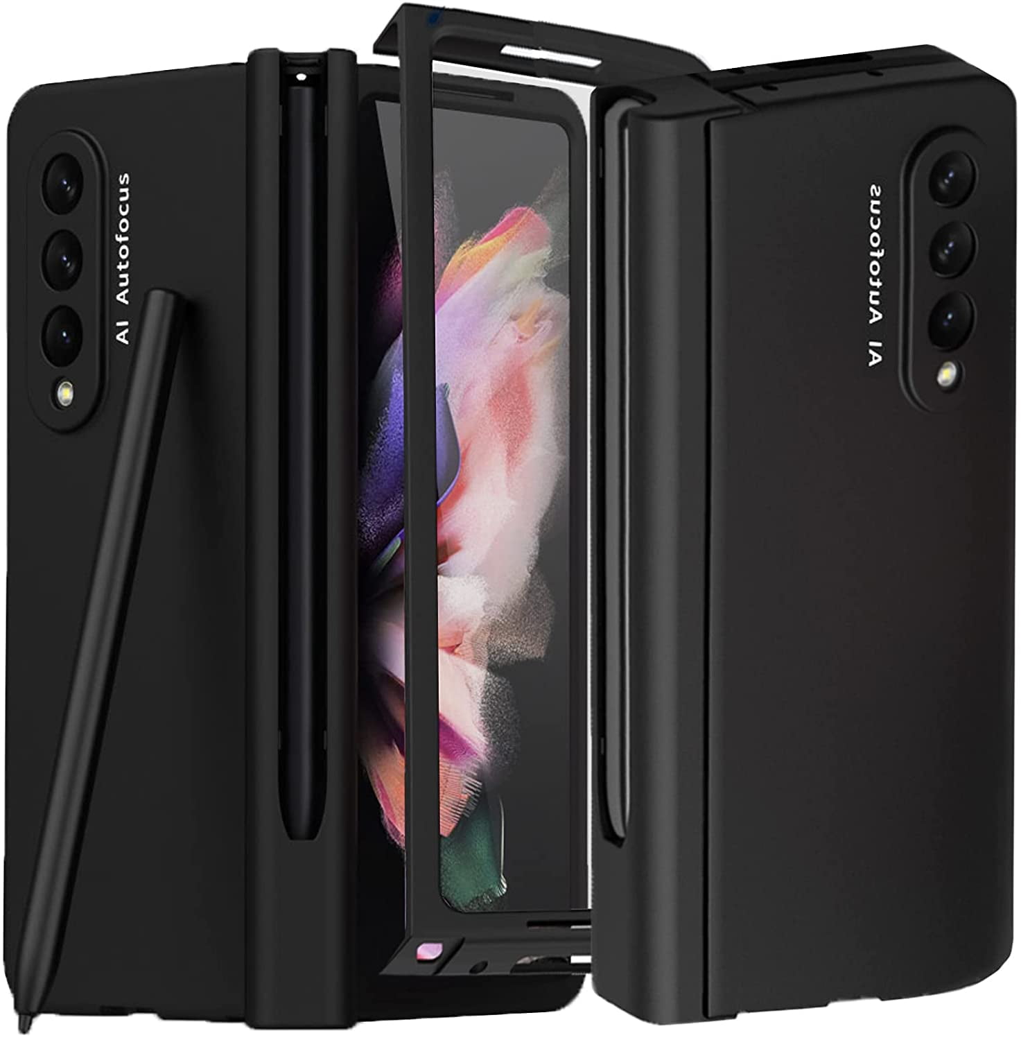 Compatible Samsung Galaxy Z Fold 3 Case with Hinge Protection & S Pen Slot,Full  Protective Cover with Front Screen Protector Case for Samsung Z Fold 3  Phone Case,Samsung Z Fold 3 5g