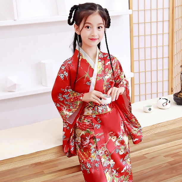 strapless open back dress Vintage Red Silk Butter Kimono - OSFM main image 0