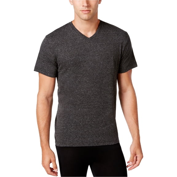 Alfani Mens Ribbed Collar Basic T-Shirt, Black, XX-Large