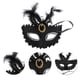 thumbnail image 3 of Máscaras de fiesta de medio rostro con patrón de dragón de plumas para Halloween y Navidad, 1 pieza, color negro, ideales para fiestas de disfraces., 3 of 5