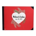 thumbnail image 1 of Darling Souvenir Livre d'Or Couverture Rigide Imprimée Cœurs et Feuilles Rouges pour Invité de Mariage Registre de Livre-9 x 12 Pouces, 1 of 5
