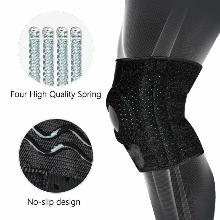 Knee Support Brace With Side Stabilizers - Breathable Neoprene For Running, Sports, Arthritis & Injury Recovery (One Size)
