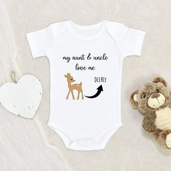 Deer Baby Onesie Unique Baby Onesie My Aunt And Uncle Love Me Dearly Baby Onesie Unique Baby Clothes Cute Baby Onesie