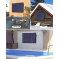 thumbnail image 2 of Outdoor TV Cover 52 to 55 Inch Weatherproof, Abstract Geometric Waterproof TV Screen Protector for Outside Decor with Zipper and Pocket 52"L x 30"H , Navy Blue Gold Minimalist Herringbone Pattern, 2 of 7