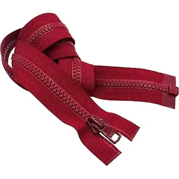 YKK #3 Molded Vislon Cameo Red Lightweight Jacket Separating Zipper - Color: Cameo Red #520 - Made in The United States (1 Zipper Per Pack) (24" Inches)