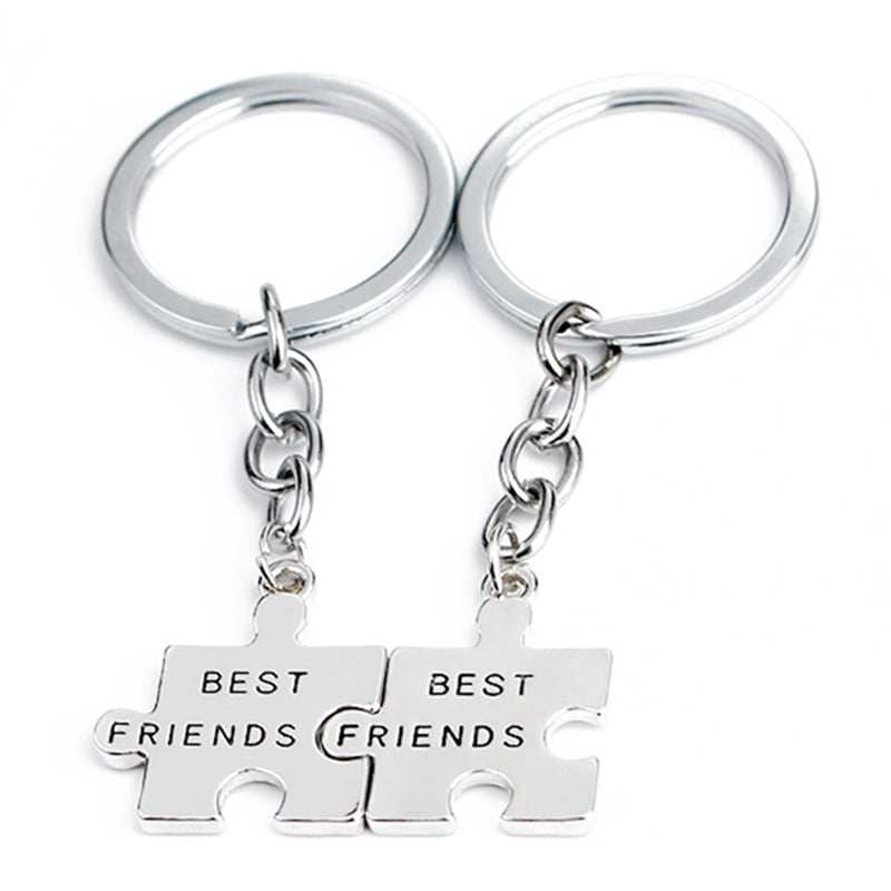 best friend puzzle keychain