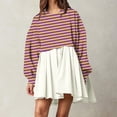 thumbnail image 2 of MIUOWANP Fall Dresses for Women 2024 Fashion Women's Casual Sweatshirt Long Sleeve Dress Round-Neck Ladies Patchwork Mini Dresses, 2 of 5