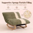 thumbnail image 5 of OMNIBERG 57"‌ Oversized Chaise Rocking Lounge Chair with Solid Wood Base, Plush Corduroy Beanbag Rocking Sofa Chair, Cozy Cloud Accent Chair Lounger for Bedroom Living Room, Green, 5 of 8