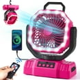 thumbnail image 1 of Ventilador de camping portátil Odoland con linterna LED de 20000 mAh, color rosa, 1 of 7