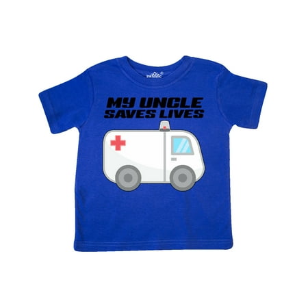 

Inktastic My Uncle Saves Lives- Ambulance Gift Toddler Boy or Toddler Girl T-Shirt