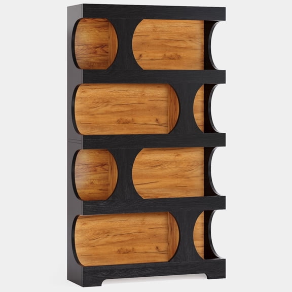 Tribesigns 71" Bookshelf, 4-Tier S-Shaped Freestanding Bookcase Display Shelves