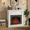 White & 42", variant on Eyisean 46" Electric Fireplace Mantel, 23'' Fireplace Insert Heater, Realistic Stacked Stone Surround & Remote Control, Timer LED Flame, 3 Flame Adjustable, Chimeneas Electric Modern for Living Room