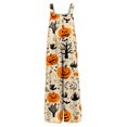thumbnail image 5 of Stralyhd Bat Print Women's Jumpsuits Halloween Party Sleeveless Jumpsuit Night Club Jumpsuits with Pockets Scary Pumpkin Pattern Wide Leg Trousers Multicolor 3XL, 5 of 6