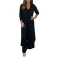 thumbnail image 2 of Ladies Casual Fashion Chiffon Long Sleeve Trousers Two Piece Set Women Summer Pants, 2 of 6