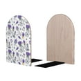 thumbnail image 2 of Zufioo Lavender Bicycle Print Wooden Bookends, Metal Bookshelf Non-slip Bookends, Home Furnishings Suitable for Bookcases Offices, 2 of 8