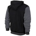 thumbnail image 2 of Men's Athletic California Sherpa Fleece Lined Cali Zip Up Hoodie Jacket (Black Charcoal, 2XL), 2 of 4