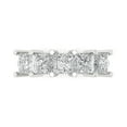 thumbnail image 2 of Clara Pucci 18K White Solid Gold Custom Laser Engraved Women's Solid Gold Ring Eternity Statement Band With Princess Cut 2.5TCW, 2 of 7