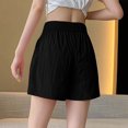 thumbnail image 4 of RYRJJ Womens Casual Elastic Waist Shorts High Waisted Wide Leg Lightweight Summer Baggy Lounge Shorts with Pockets(Black,M), 4 of 4