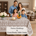Cpc Rustic Brown Block Printton Rectangle Tablecloth 70x118 Inch ...