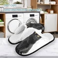 thumbnail image 3 of Women's Men's Slippers, Non-Slip Travel Unisex Fleece House Shoes Black Cat, 3 of 7