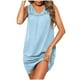 thumbnail image 1 of Vestidos de Verano de Algodón Casual para las Mujeres sin Mangas Mini Vestido de Sol, Cuello Tripulado Tanque Suelto Corto de Playa, 1 of 9