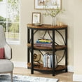 thumbnail image 4 of Tribesigns Half Round End Table, 25.59 Height Narrow Side Table with Metal Frame for Living Room, Rustic Brown, 4 of 5