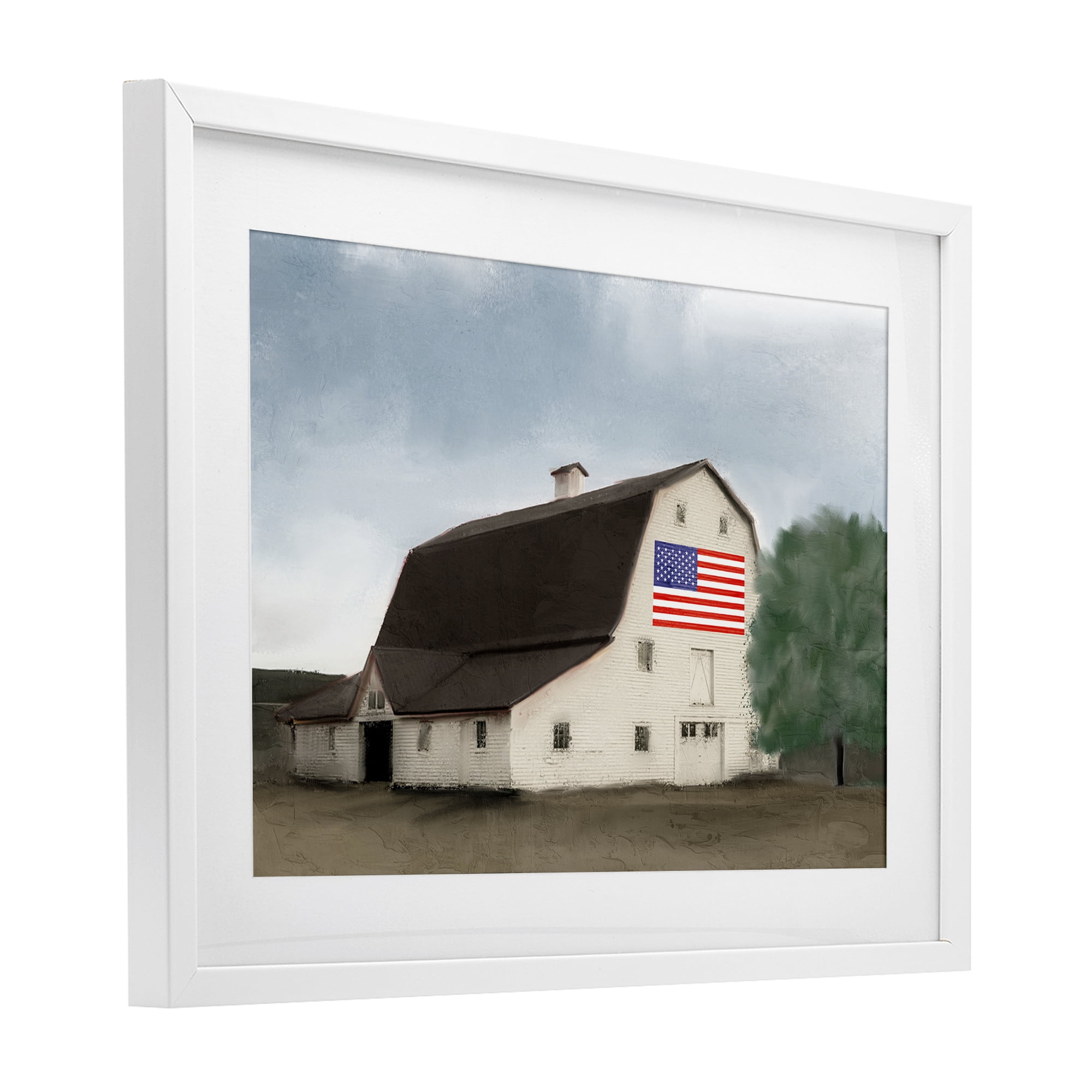 Stupell Industries American Barn Dreams White Framed Print Under Glass, design by Kim Allen