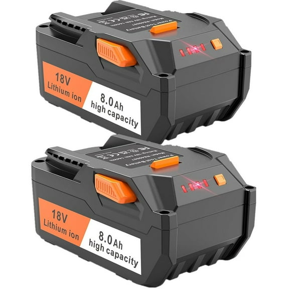 2PACK 18V 8.0Ah Lithium Battery for Ridgid 18V Tools Battery R840089 R840087 R840086 R840085 R840084 R840083 AC840085 AC840086 AC840087P 18 Volt