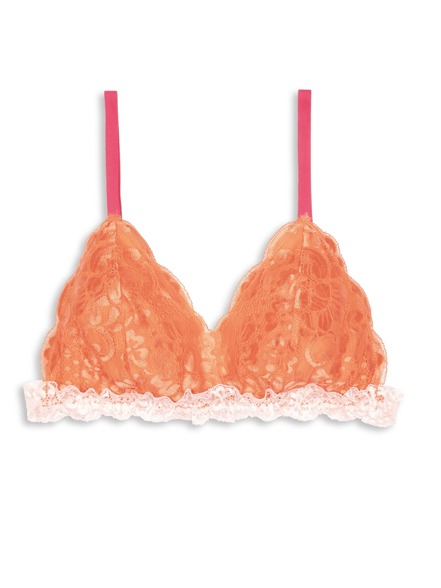 No Boundaries Juniors' Color Pop Triangle Lace Bralette
