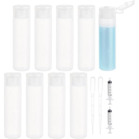10 Pack 18ml 0.6oz Small Travel Squeeze Bottles - Refillable Makeup Foundation Container Sample Bottles Tubes
