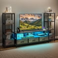 thumbnail image 2 of Dextrus LED TV Stand with Bookcase for Tvs up to 65", Entertainment Stand with Power Outlets, Gray, 2 of 6