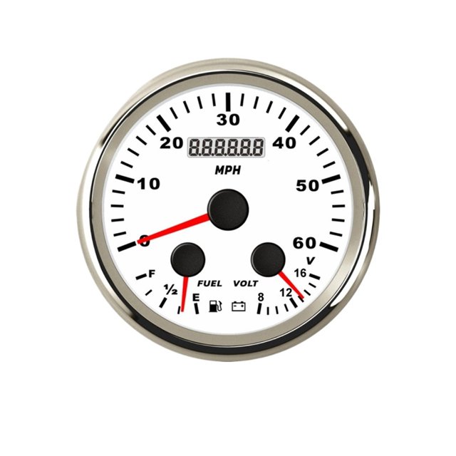 85mm 0-60MPH 0-200km/h GPS Speedometer Odometer With Fuel Level Voltmeter With Red Backlight For Car Boat ,High Precision
