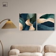 thumbnail image 2 of Navy Emerald Set Canvas Set of 2 Blue Green Abstract by Art Remedy, Gallery Wrapped, 20 x 20, 2 of 6